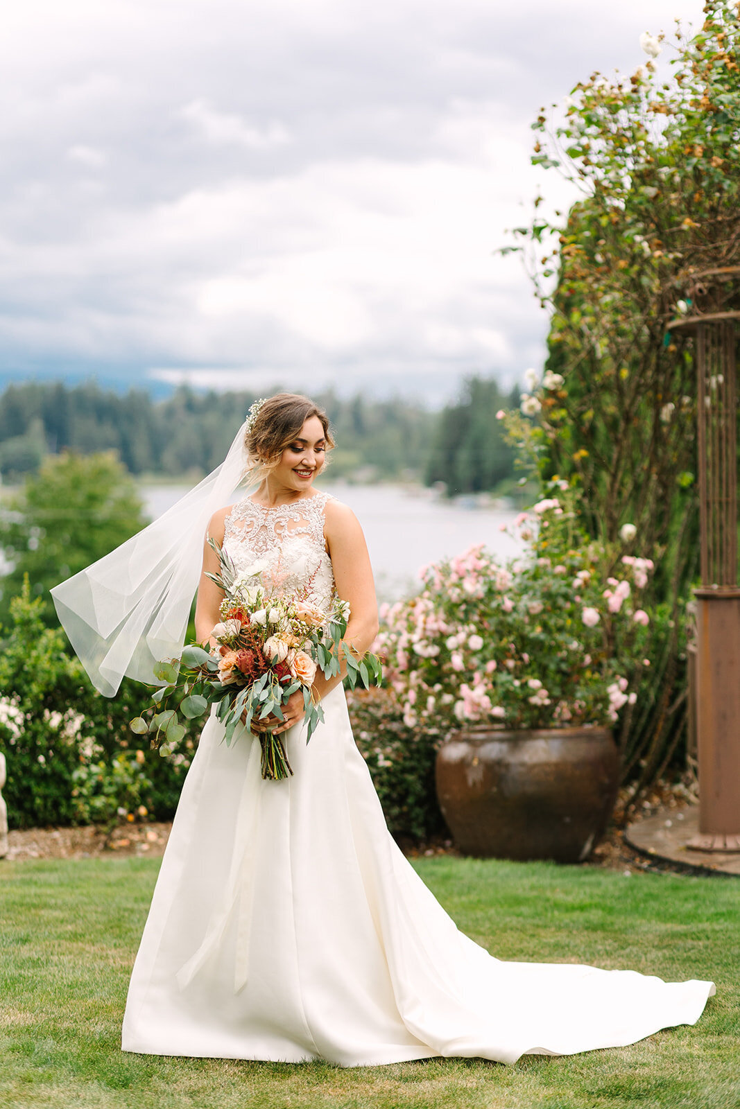 Portraits of the bride by Joanna Monger Photography Snohomish Photographers Green Gates at Flowing Lake