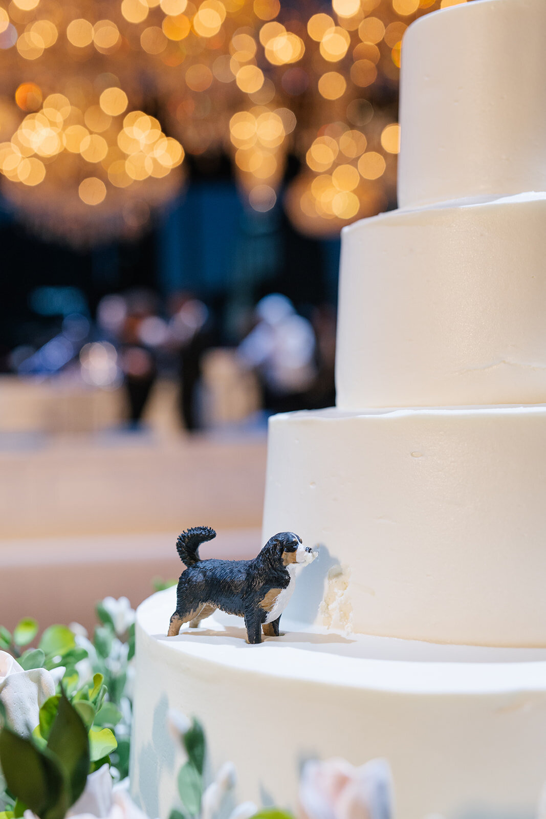 Bernese Mountain dog on wedding cake