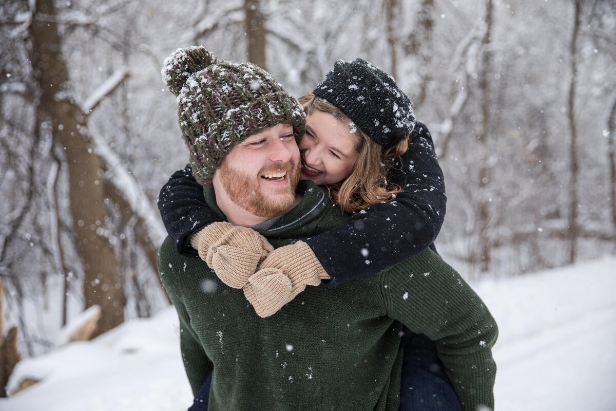 Madison WI Snowy Engagement