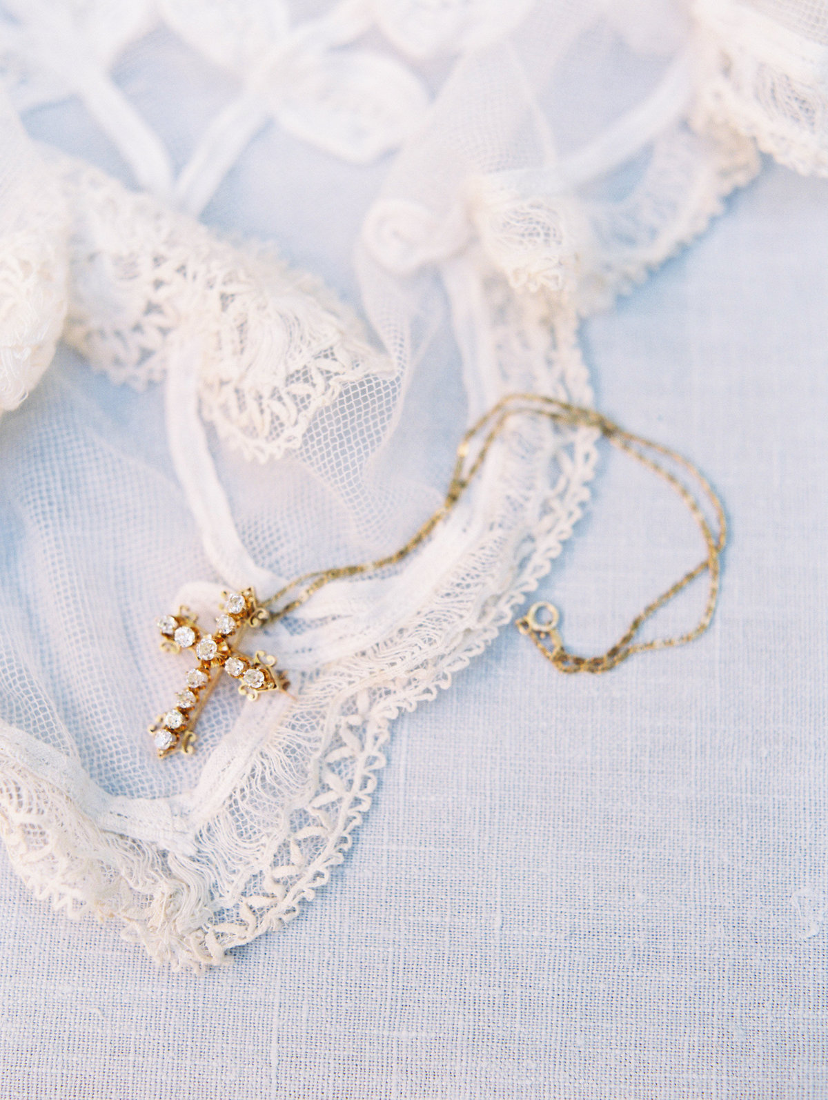 heirloom necklace and wedding veil