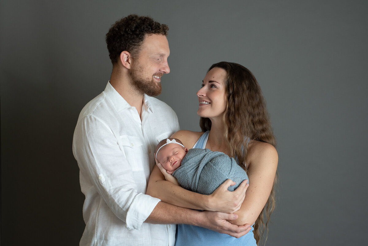 Sweet newborn and Family portrait captured by Laura King Photography