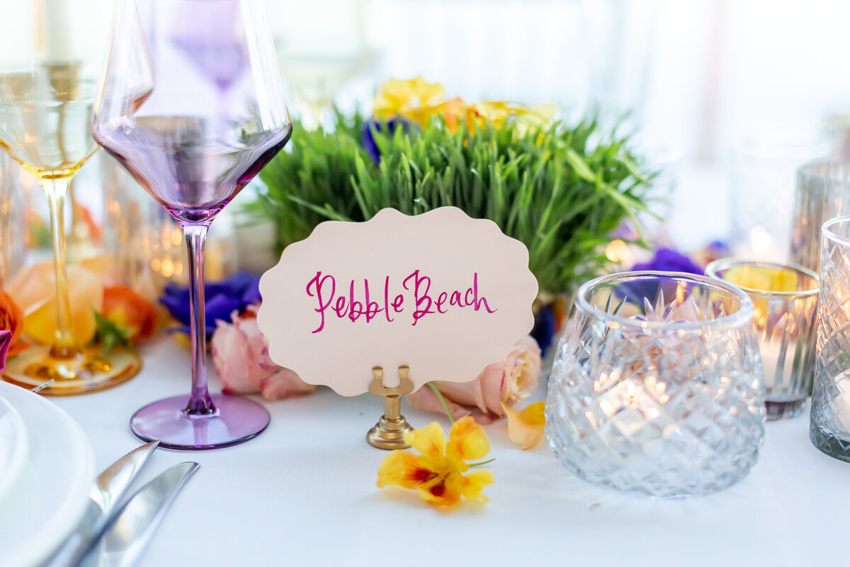 Pink Pebble Beach Table number