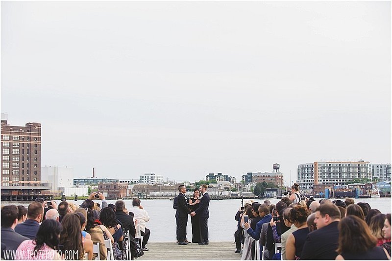 Same-sex wedding ceremony  at the Frederick Douglass Maritime Museum in Baltimore