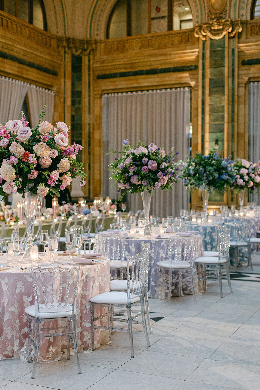 Romantic wedding reception at The Pennsylvanian, iconic Pittsburgh wedding venue