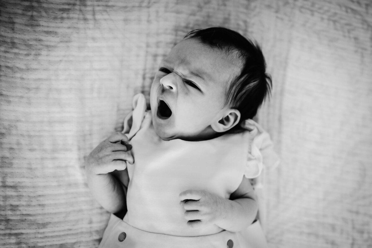 newborn baby yawning long island newborn photography