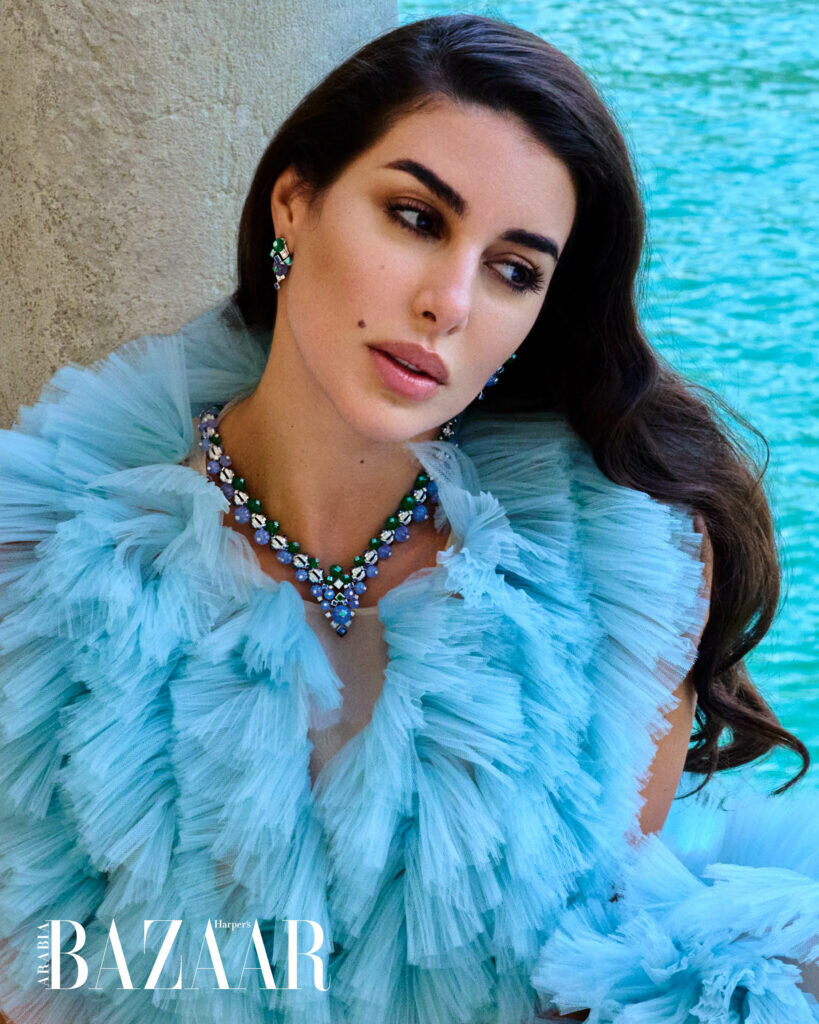 Yasmine Sabri wearsPeter Langner for Harper's Bazaar Arabia