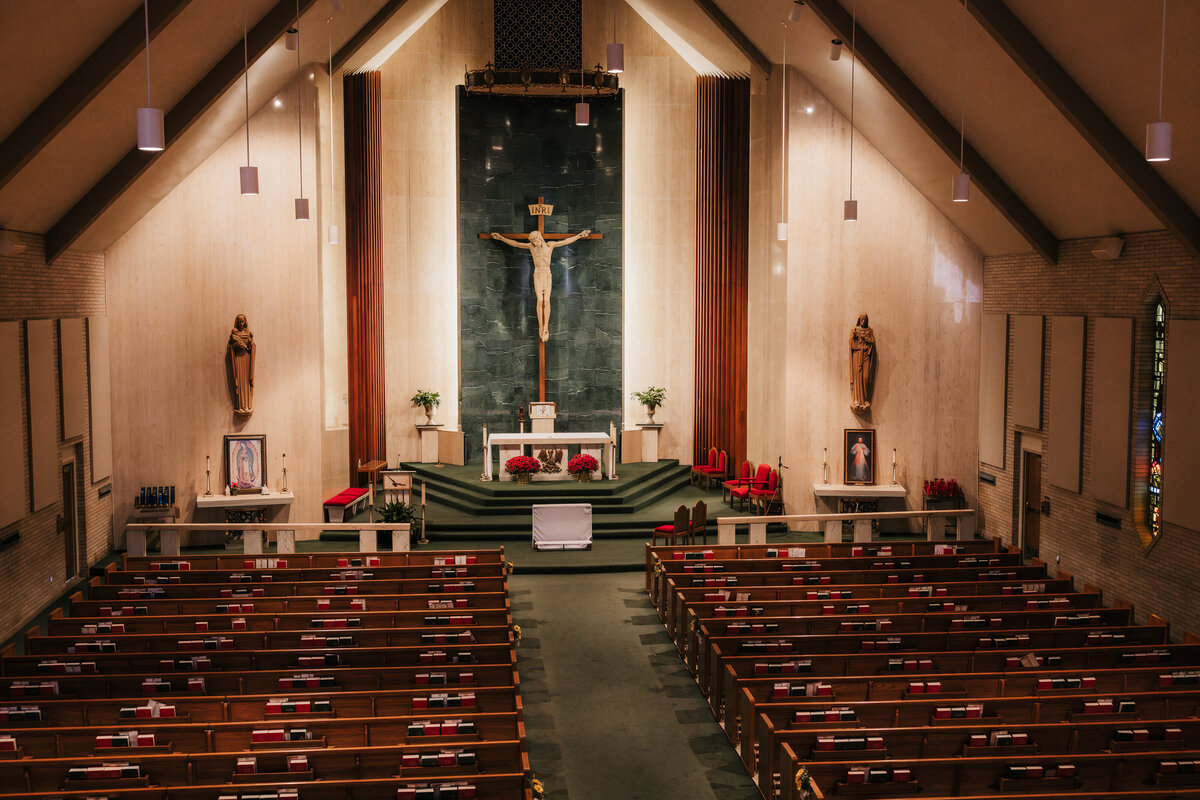 the sanctuary of a Catholic church