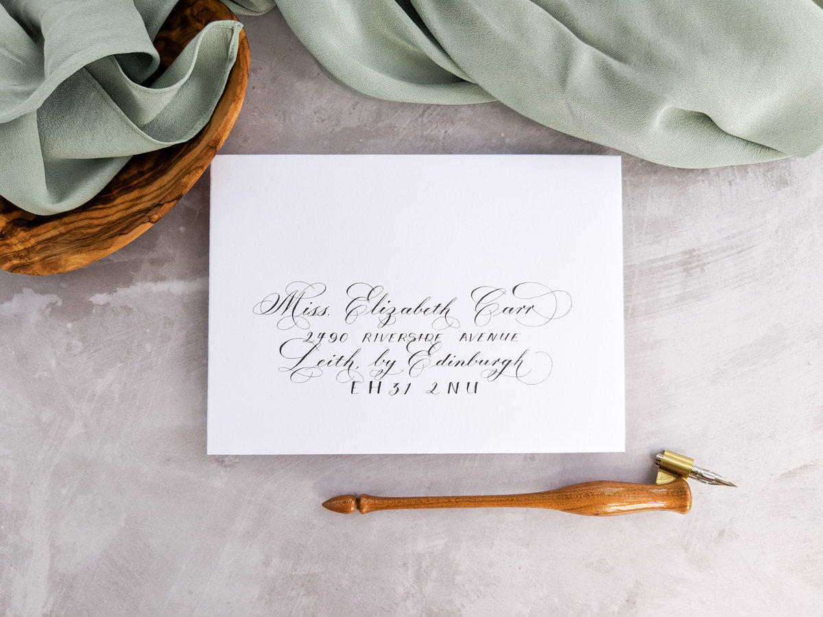 Copperplate envelope calligraphy