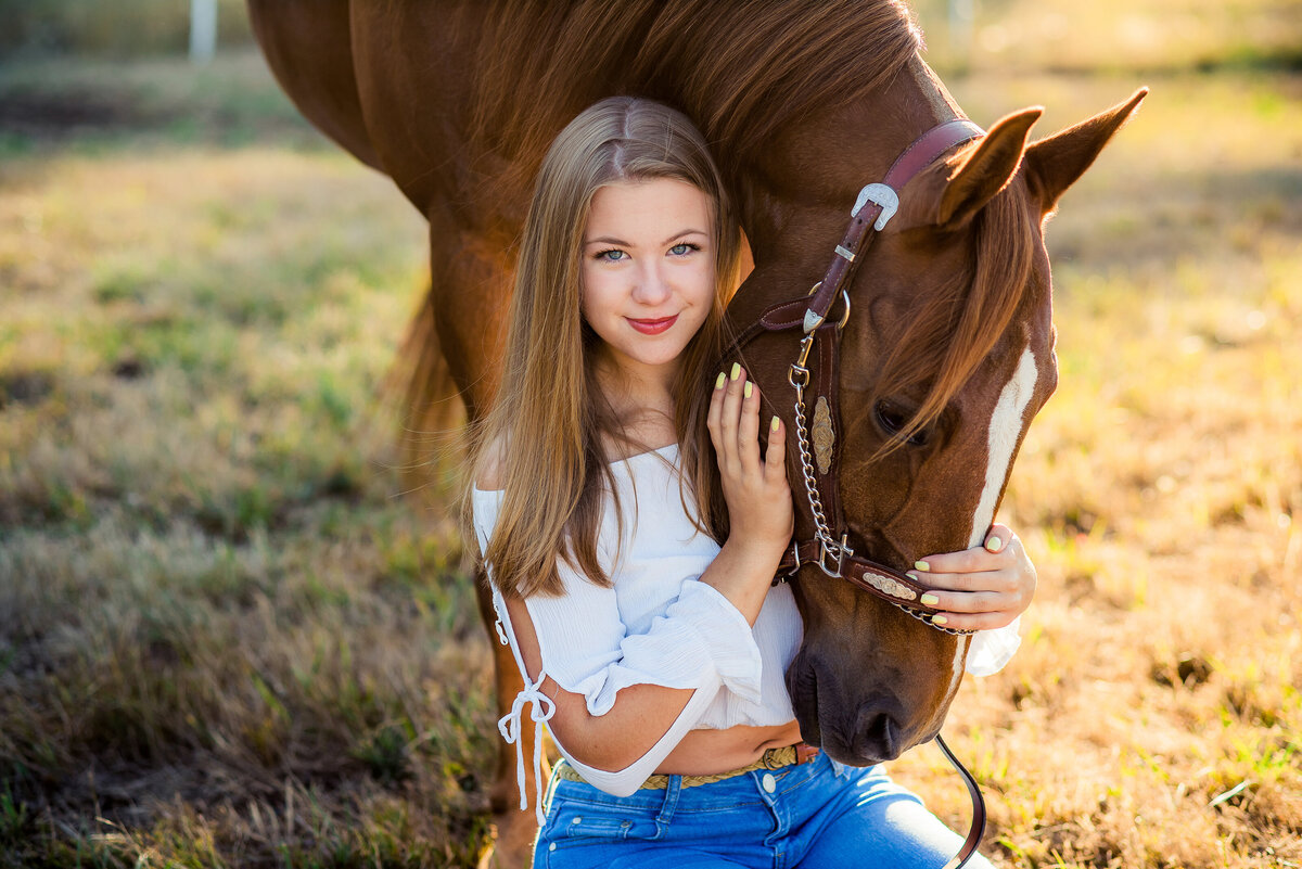 senior girl with horse