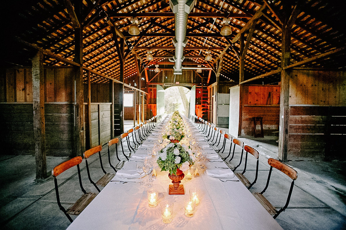 A beautiful wedding reception table at Annadel Winery in Napa