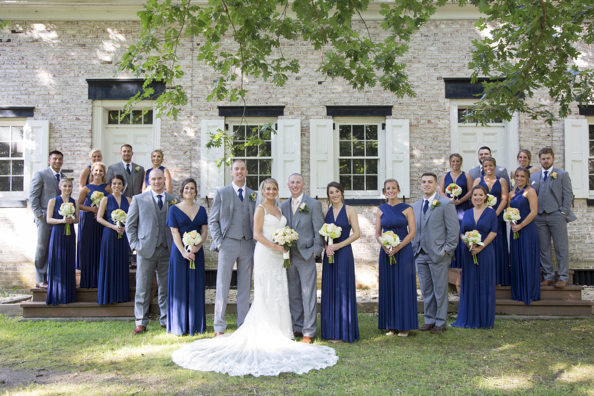 bridal party at allaire state park wedding