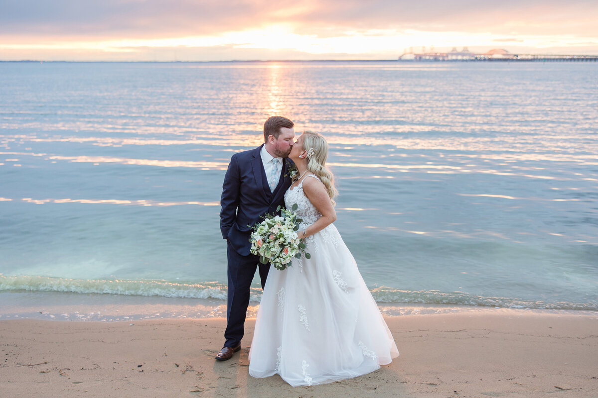 Chesapeake Bay Beach Club wedding sunset wedding photo by Annapolis, Maryland photographer Christa Rae Photography