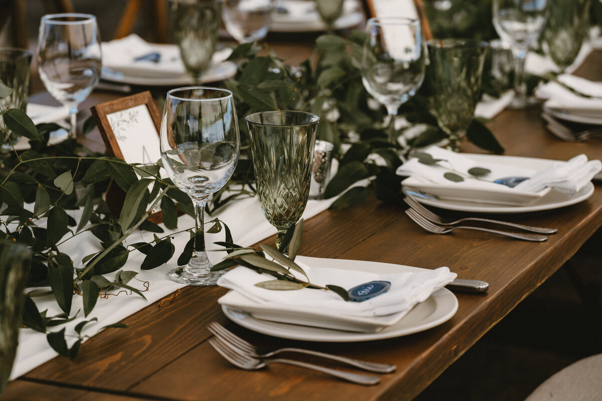 Tables at Wedding at Albatross Ridge