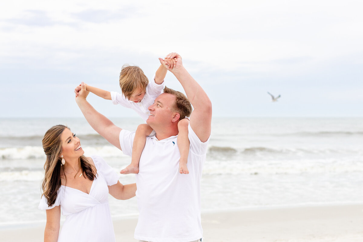 Candid family at the beach in Atlantic Beach, FL