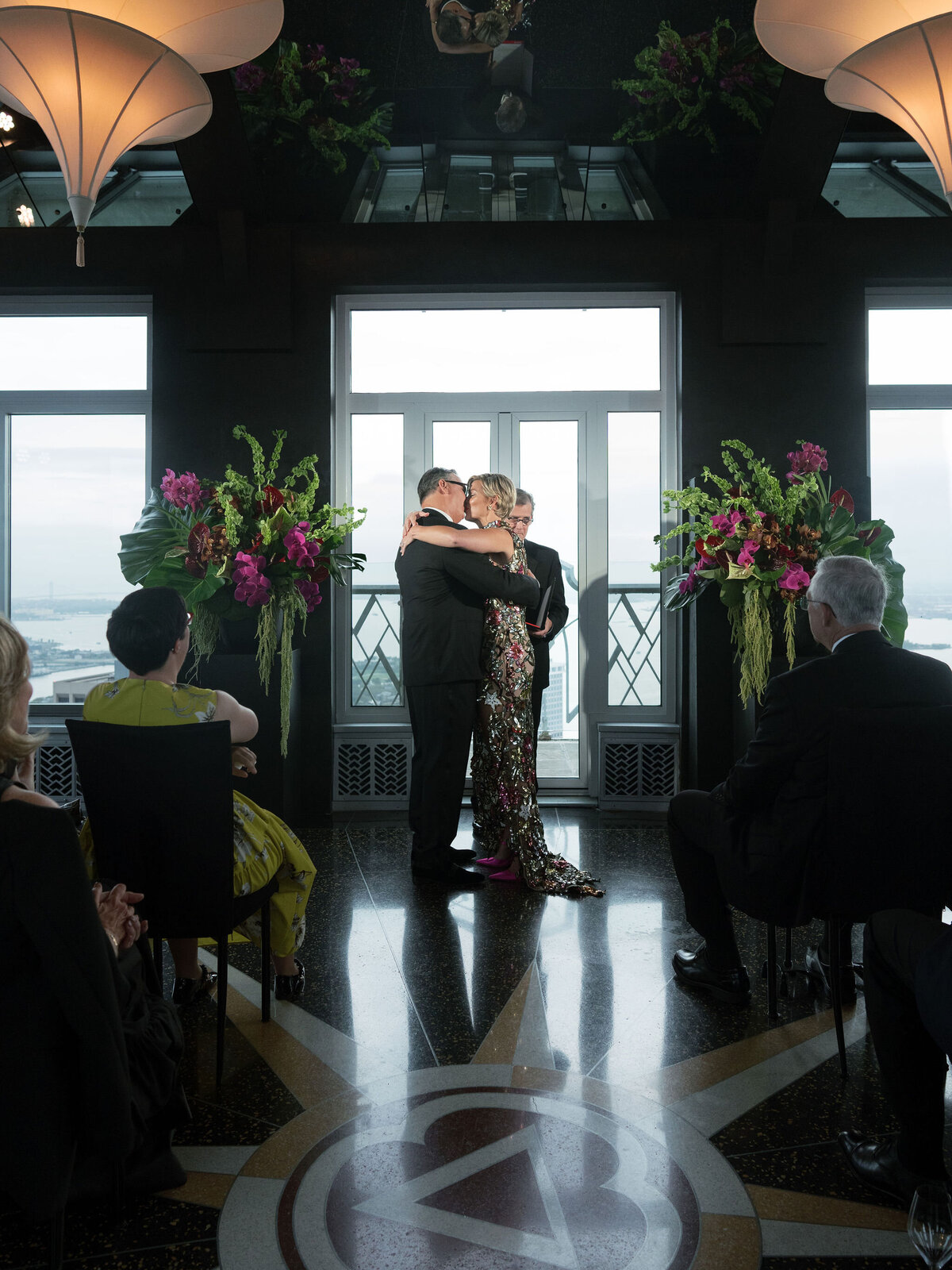 Wedding Ceremony NYC Saga Crown First Kiss
