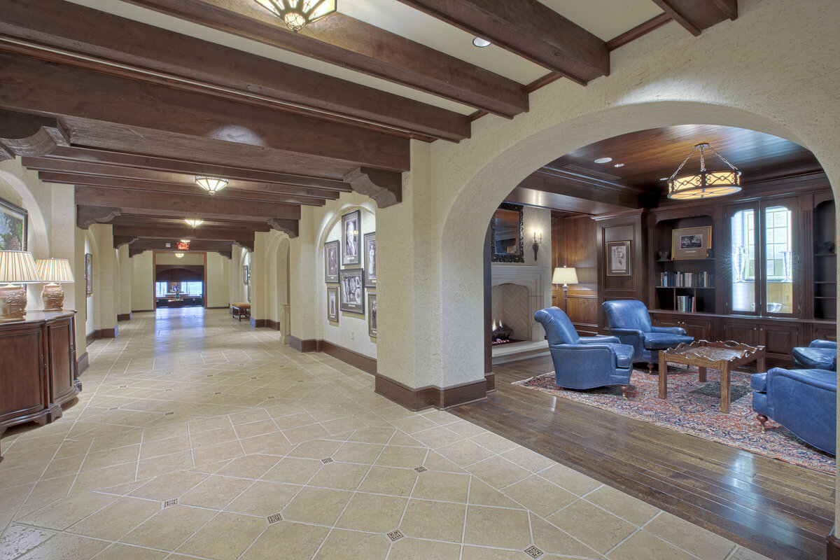 interior view of the lobby at Congressional Country Club