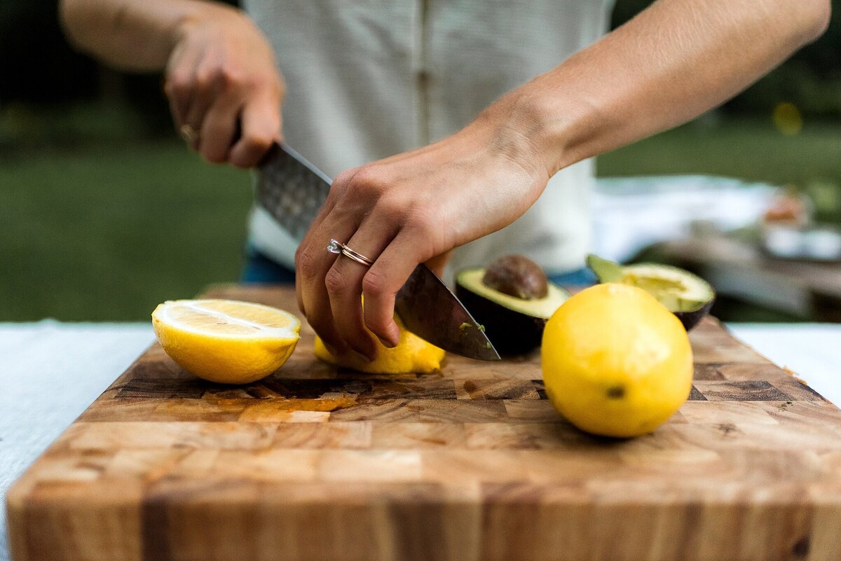 woman cutting lemons branding photography