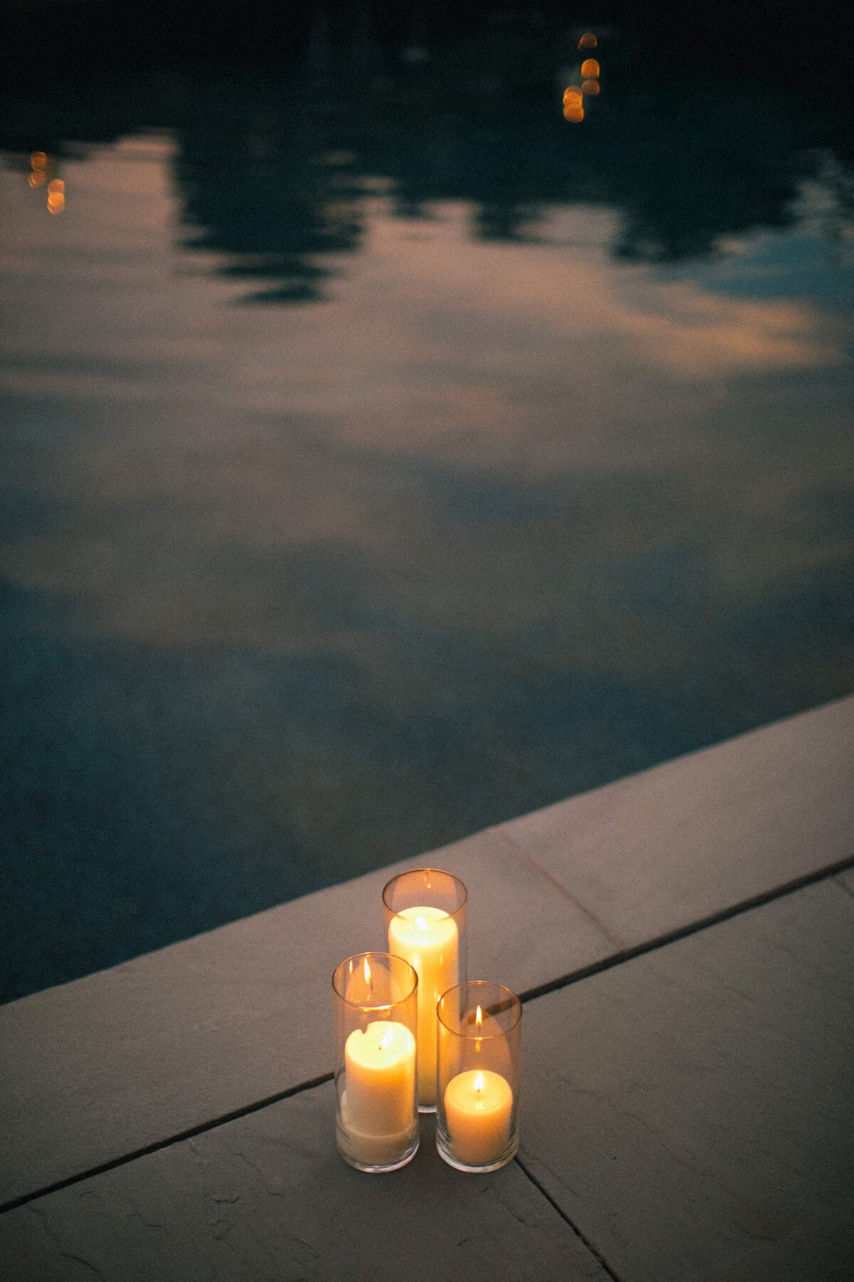 Candles by Pool