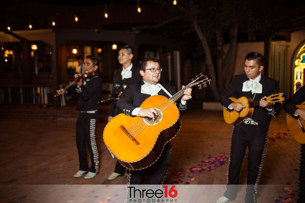 Mariachi Band performs during the wedding reception