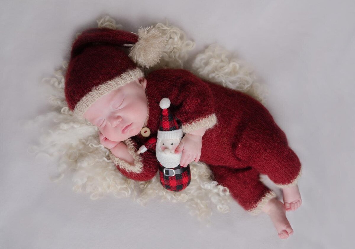 Newborn in Santa suit