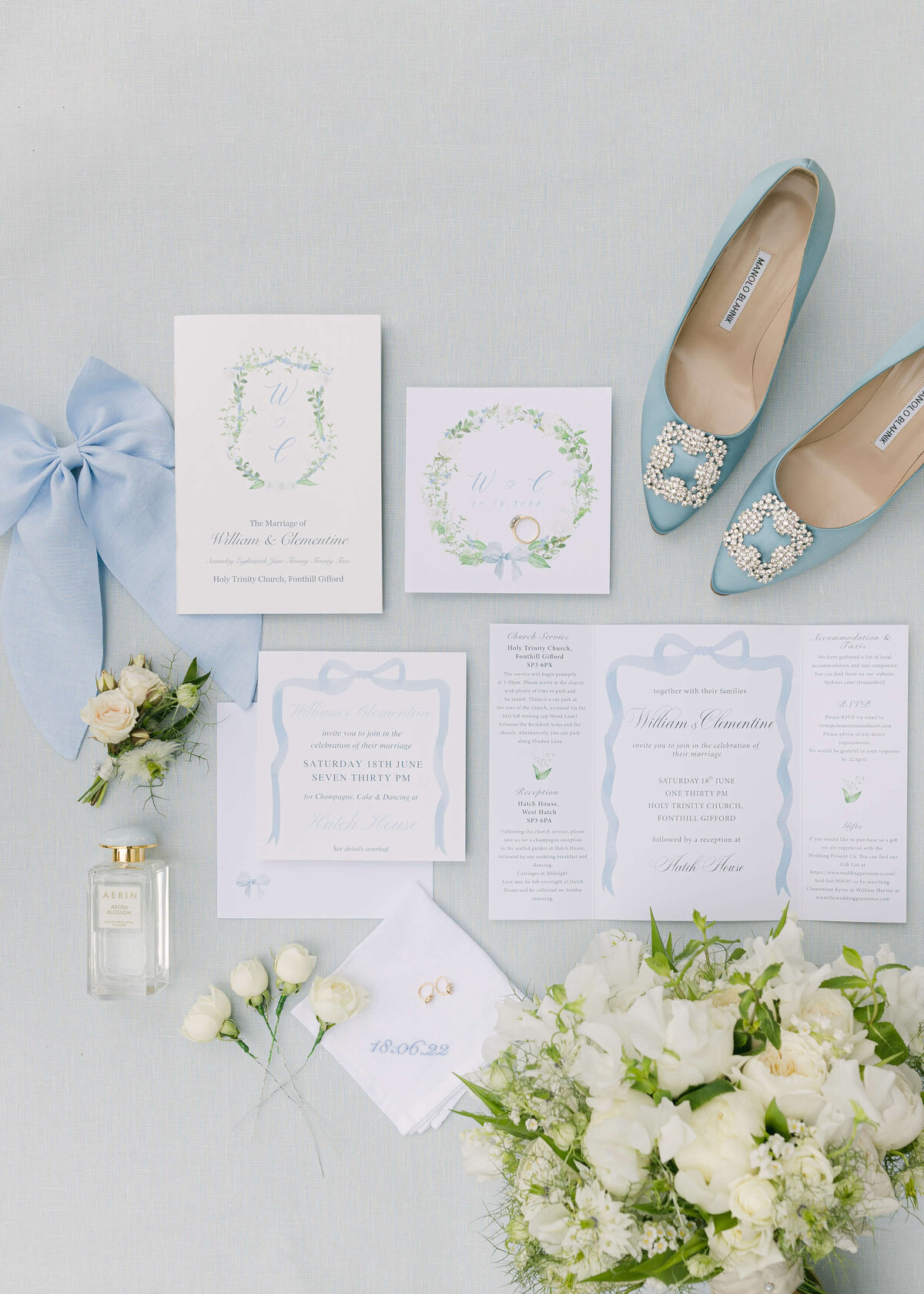 chloe-winstanley-weddings-wiltshire-blue-stationery-flat-lay