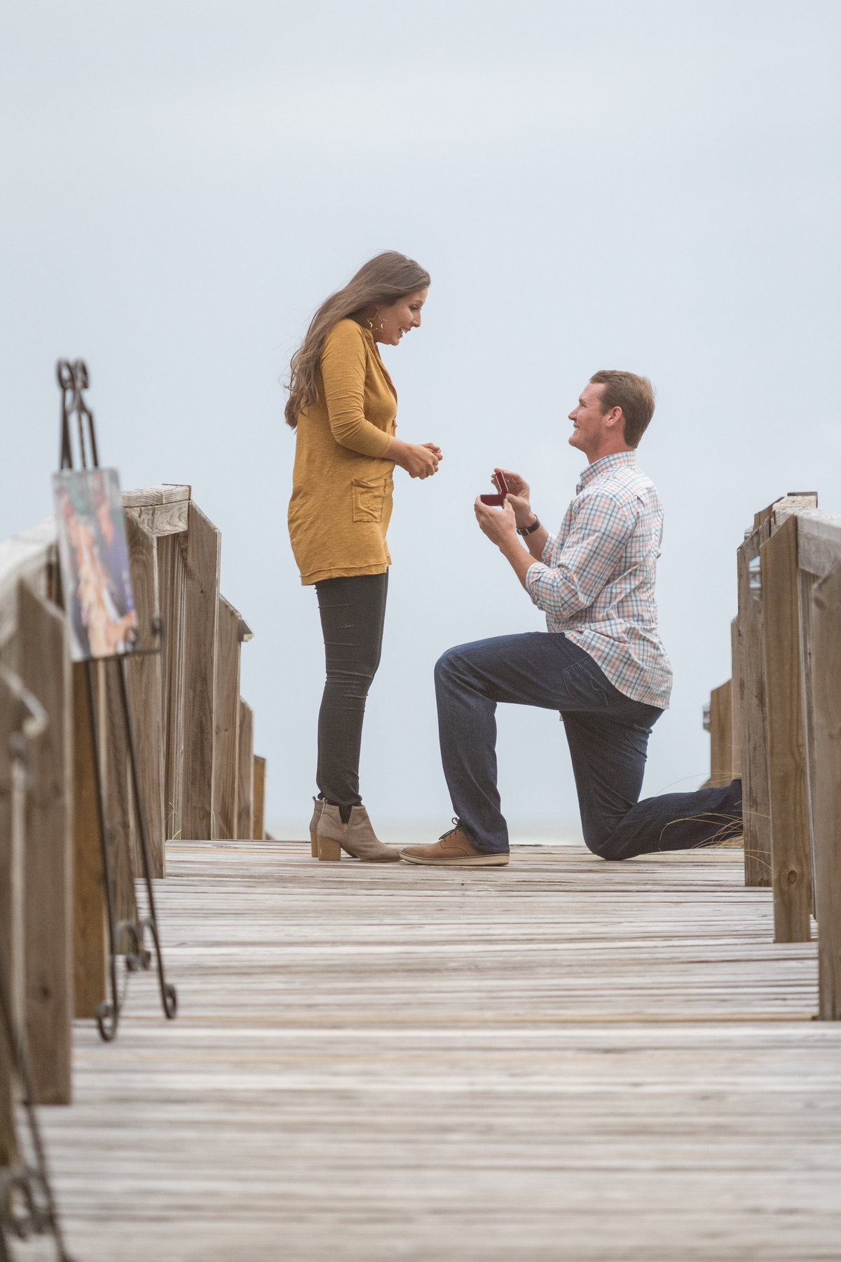 Locke St. John proposes to his girlfriend on Dauphin Island, Alabama.