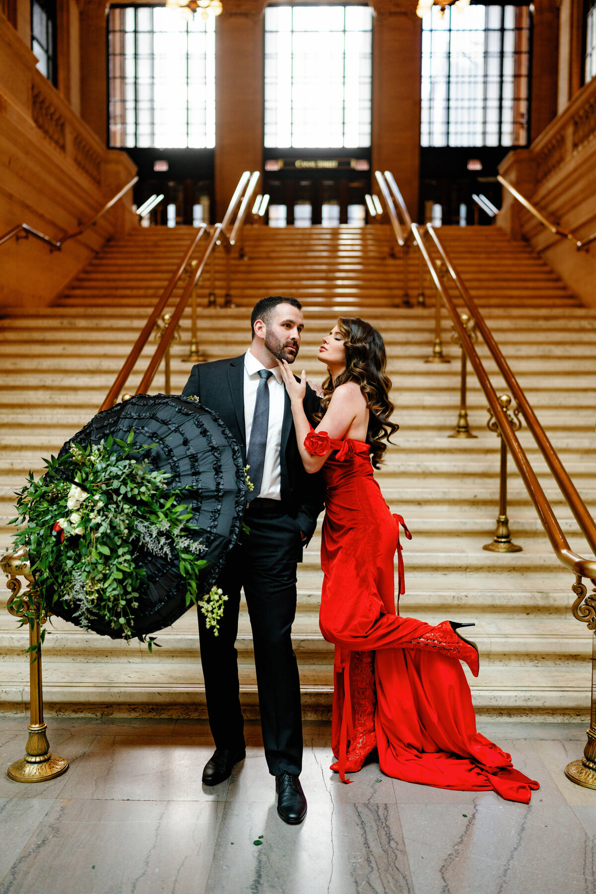 Aspen-Avenue-Chicago-Wedding-Photographer-Union-Station-Chicago-Theater-Engagement-Session-Timeless-Romantic-Red-Dress-Editorial-Stemming-From-Love-Bry-Jean-Artistry-The-Bridal-Collective-True-to-color-Luxury-FAV-13