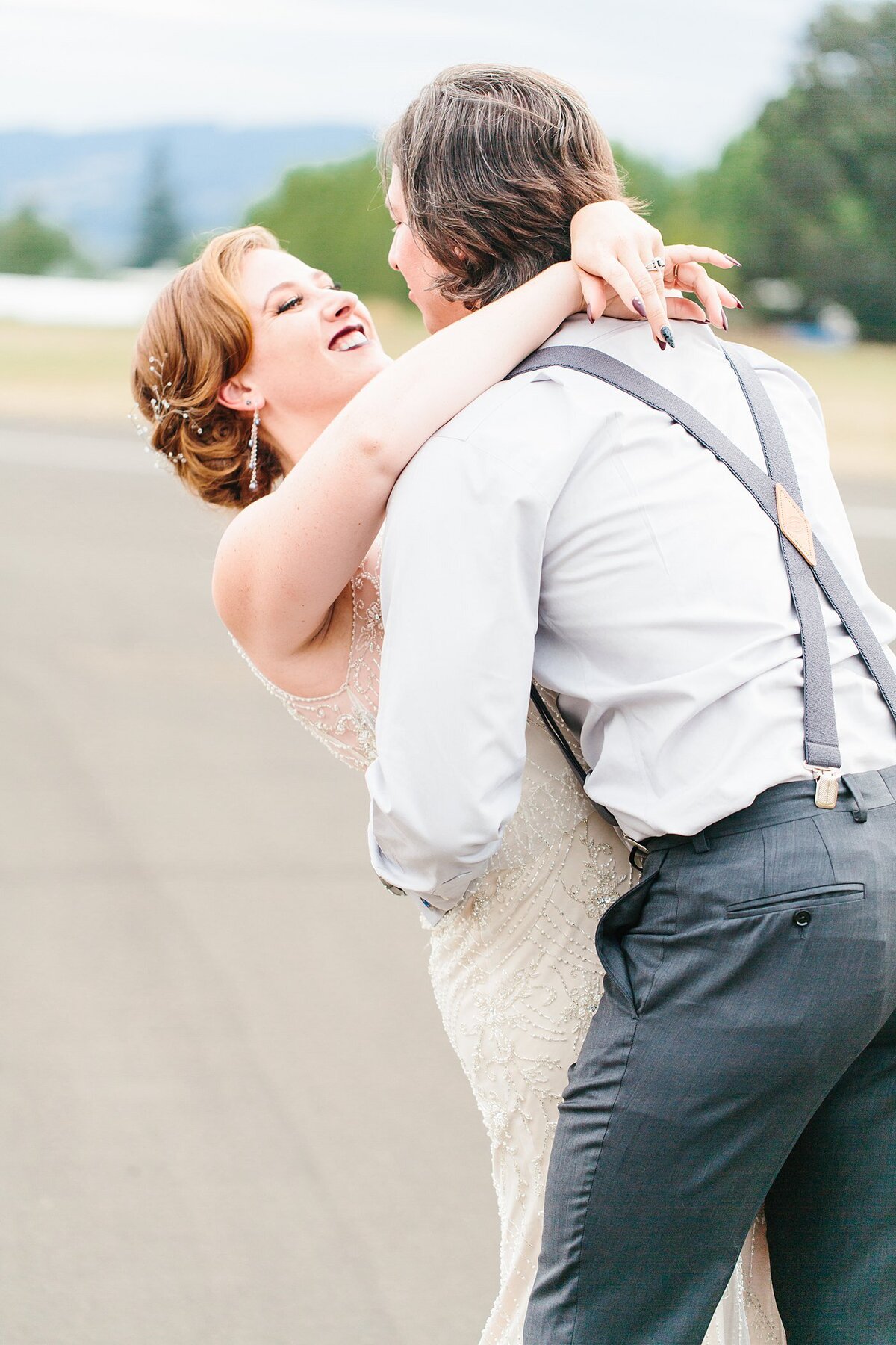 A Pilot's Wedding in an Airplane Hangar Portland OR-1031