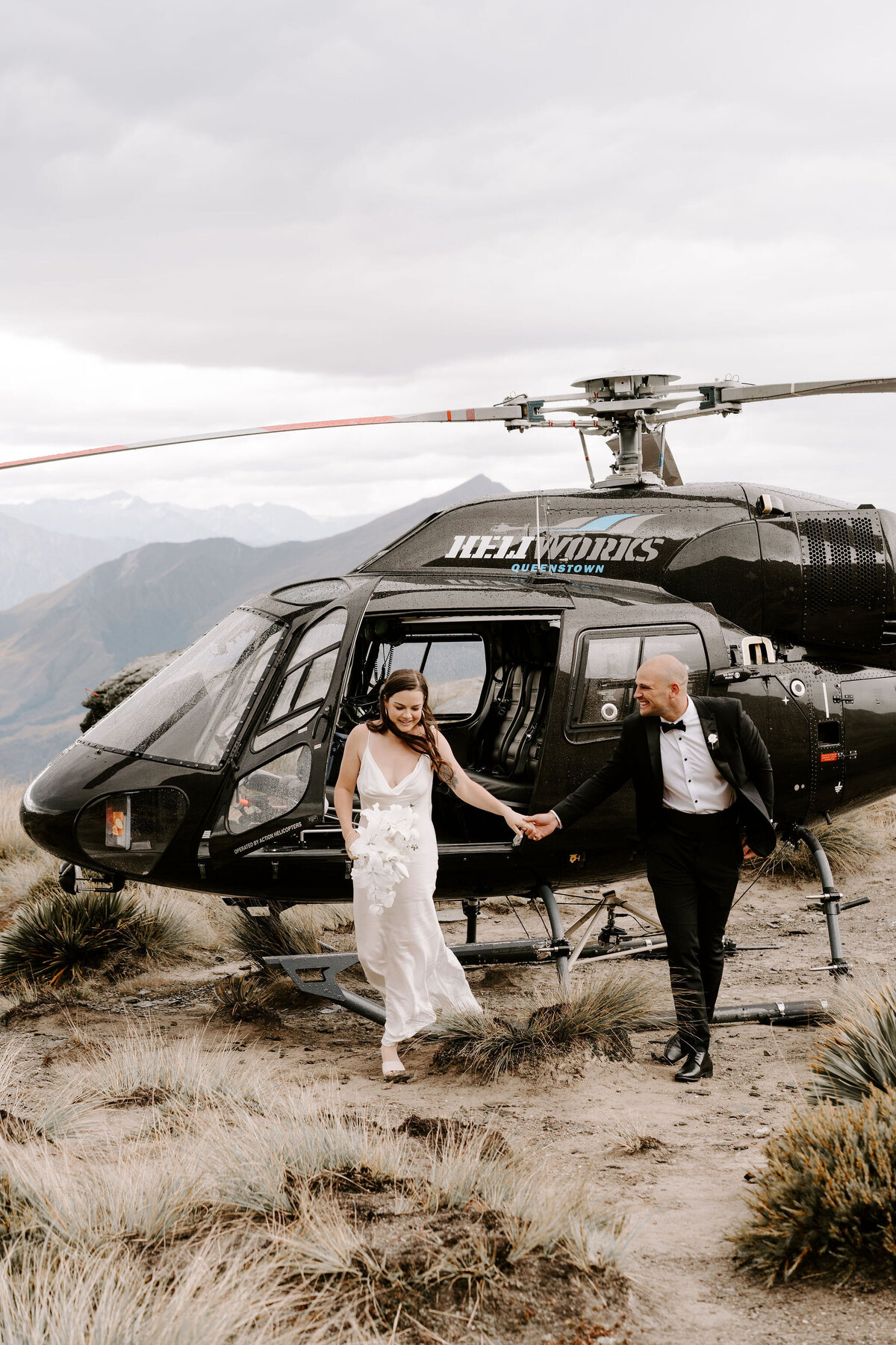 The Lovers Elopement Co - heli wedding elopement on mountaintop in Queenstown New Zealand