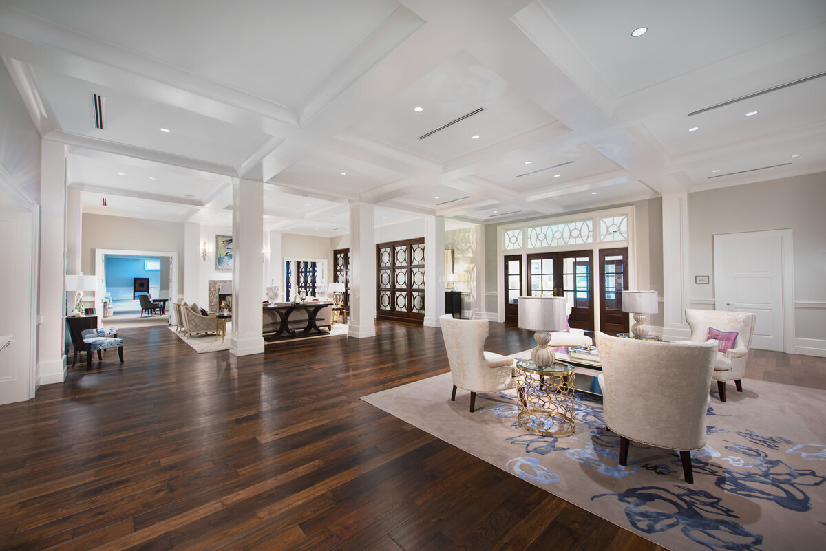 interior of the entry lobby at Woodmont Country Club