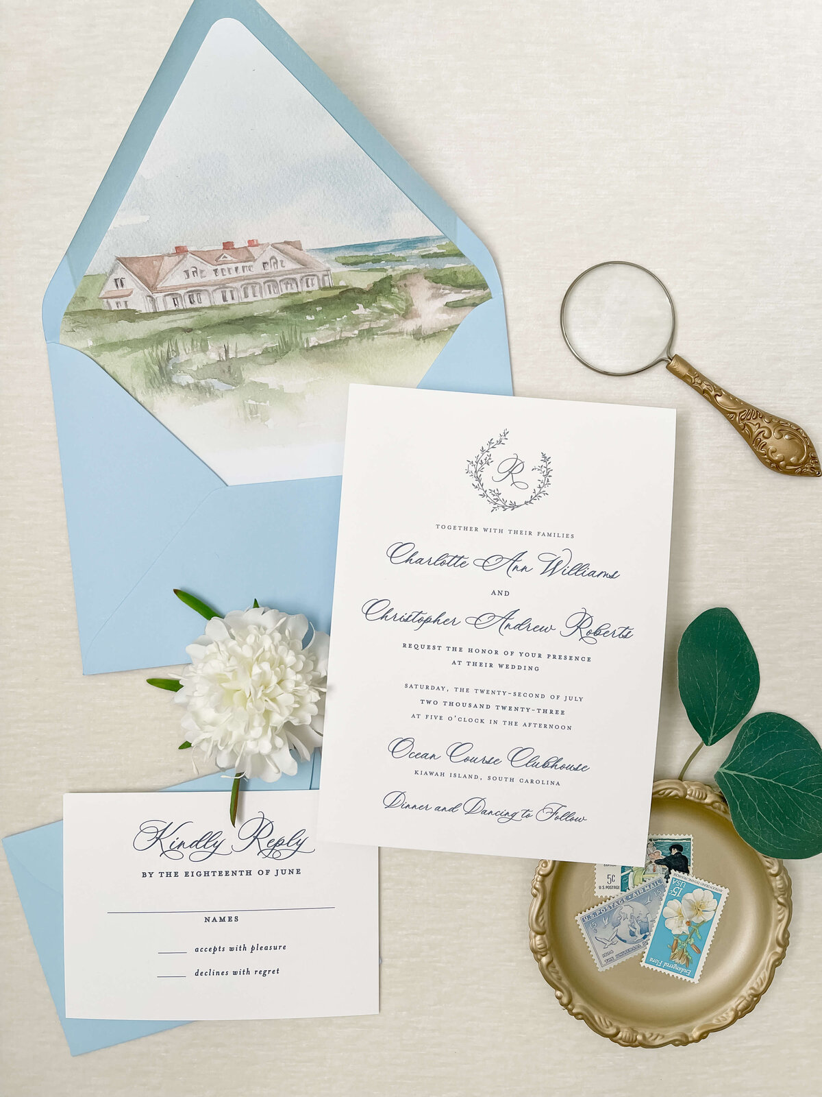 Heather Paperie Ocean Course Suite Watercolor Liner