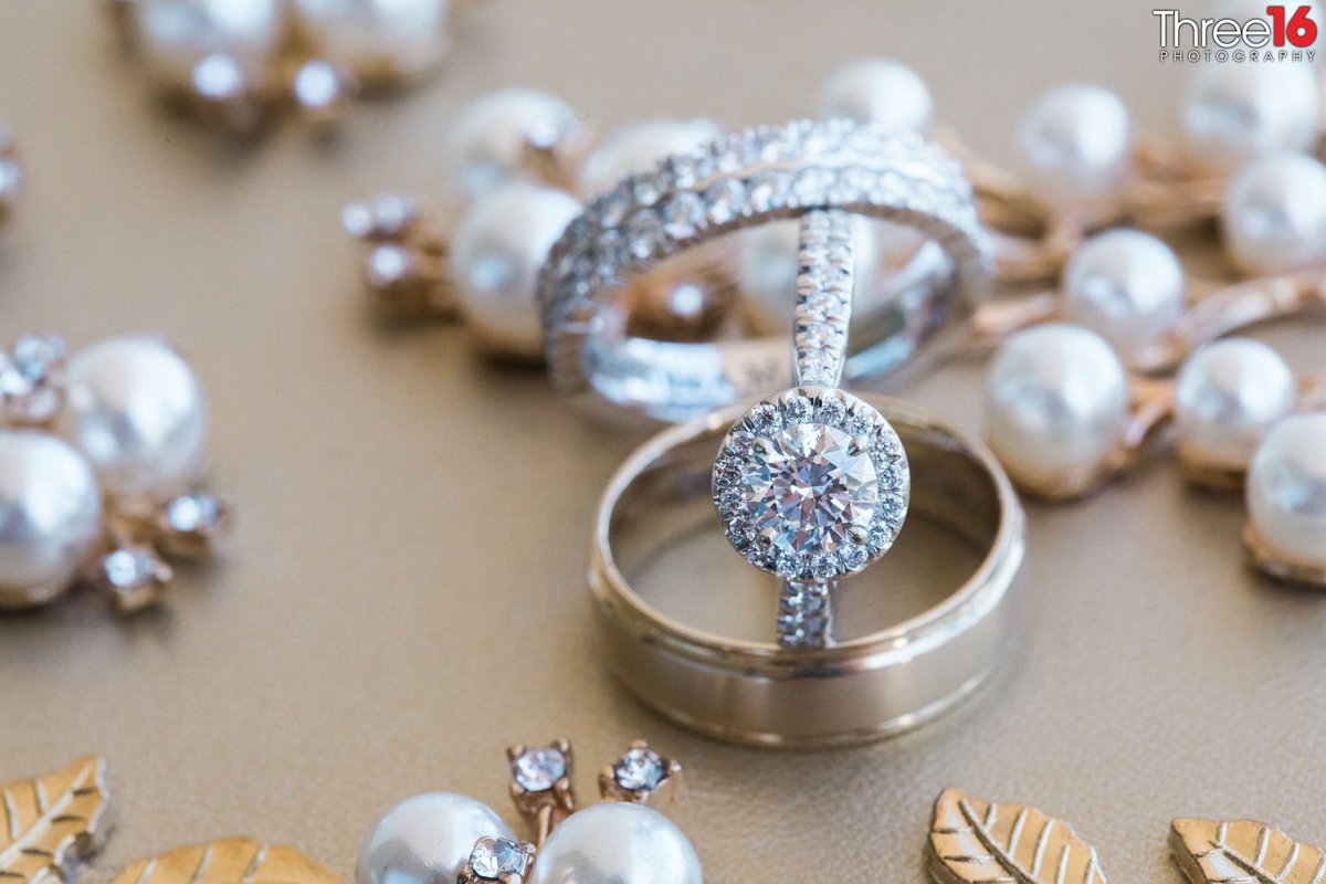 Bride and Grooms wedding rings and other accessories