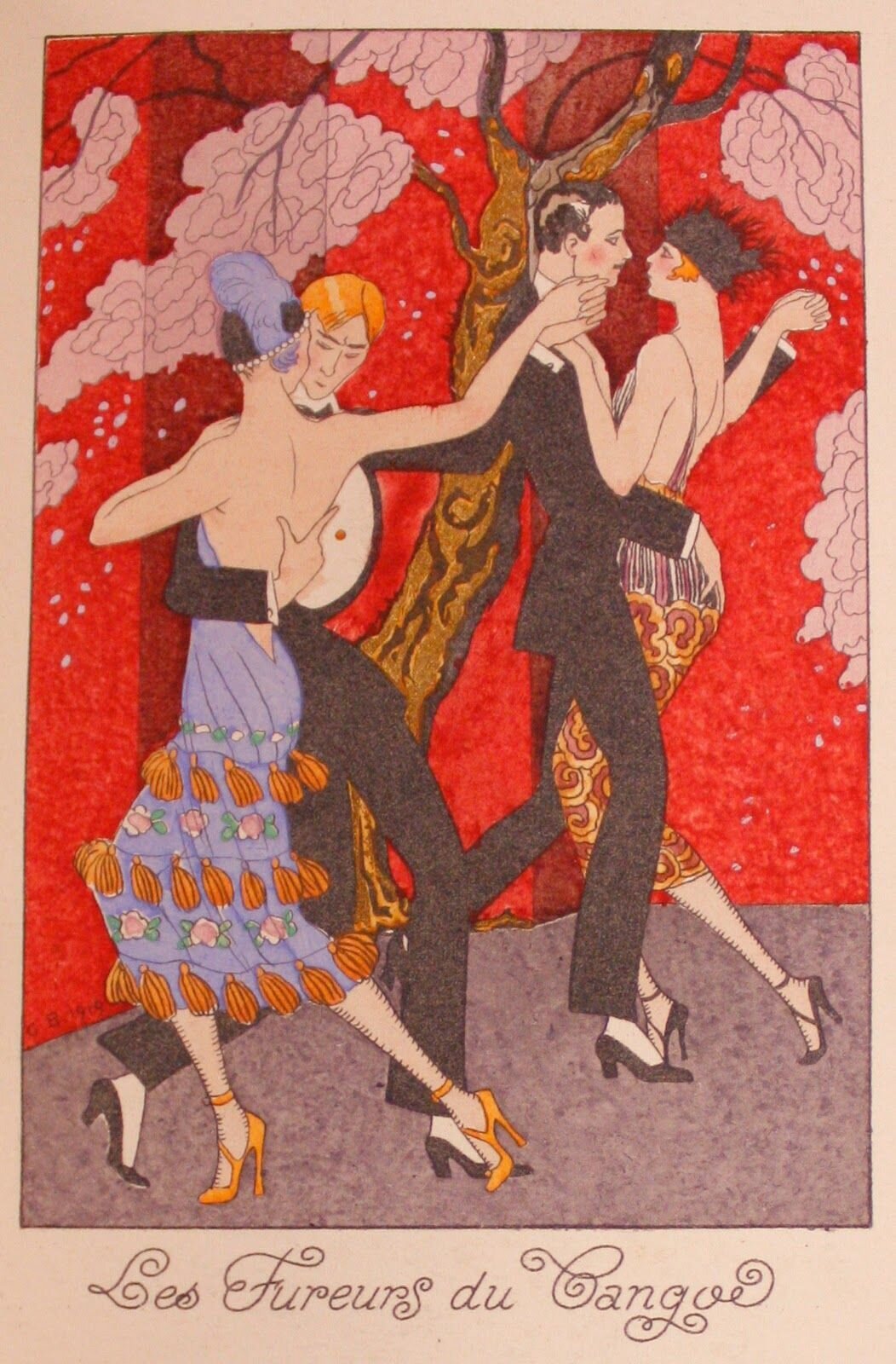 Vintage Art Nouveau _ The Fury of Tango Postcard