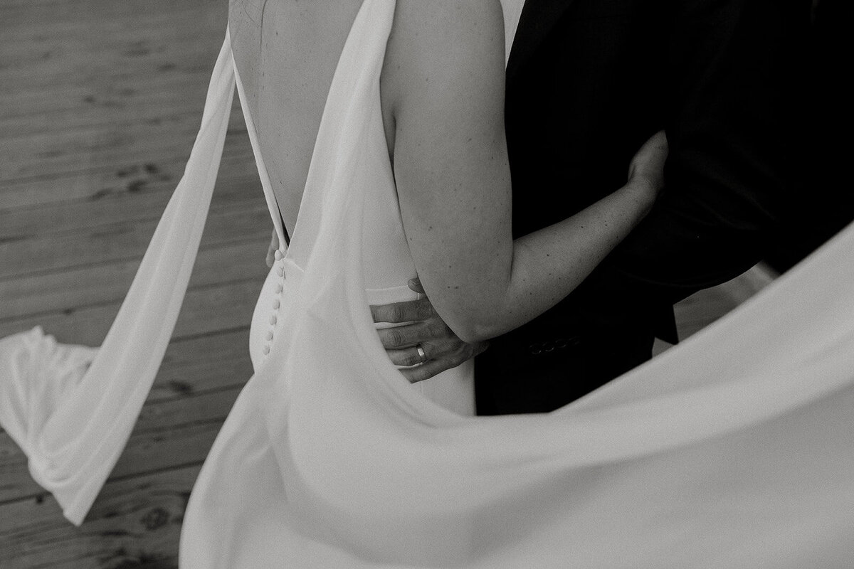 Black and White Bride and Groom Wedding Portraits