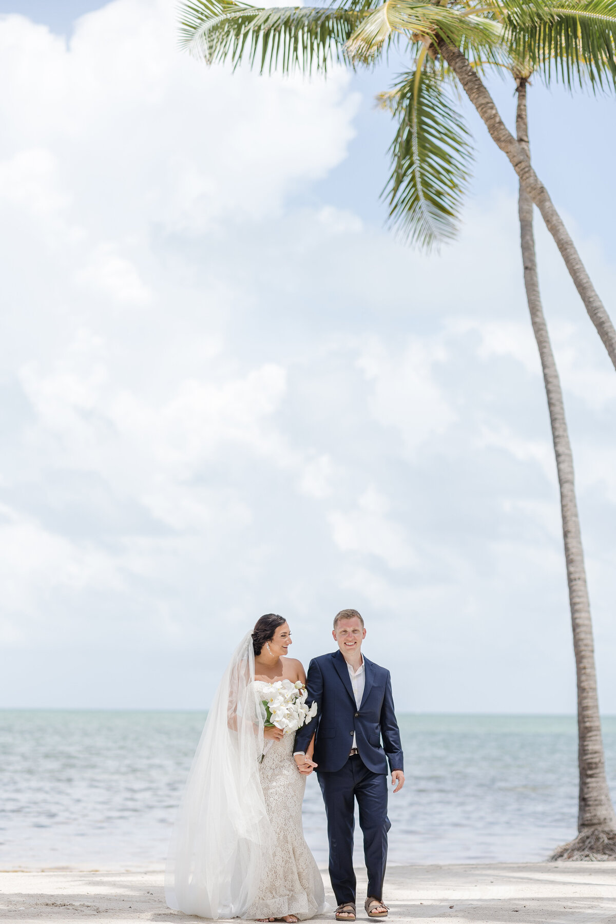image of bride and groom at a coastal wedding