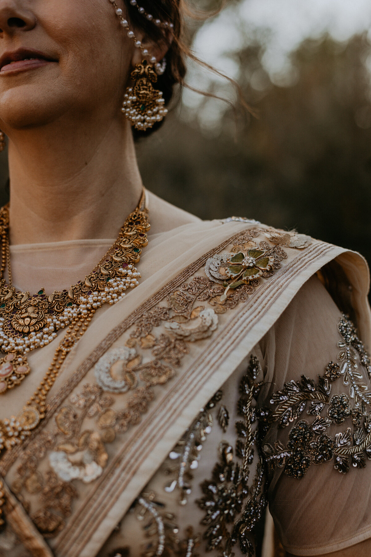 bridal jewelry and details worn by an Indian bride