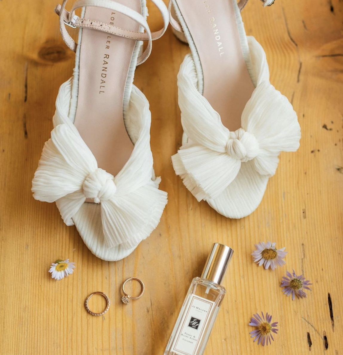 Bridal shoes flatlay