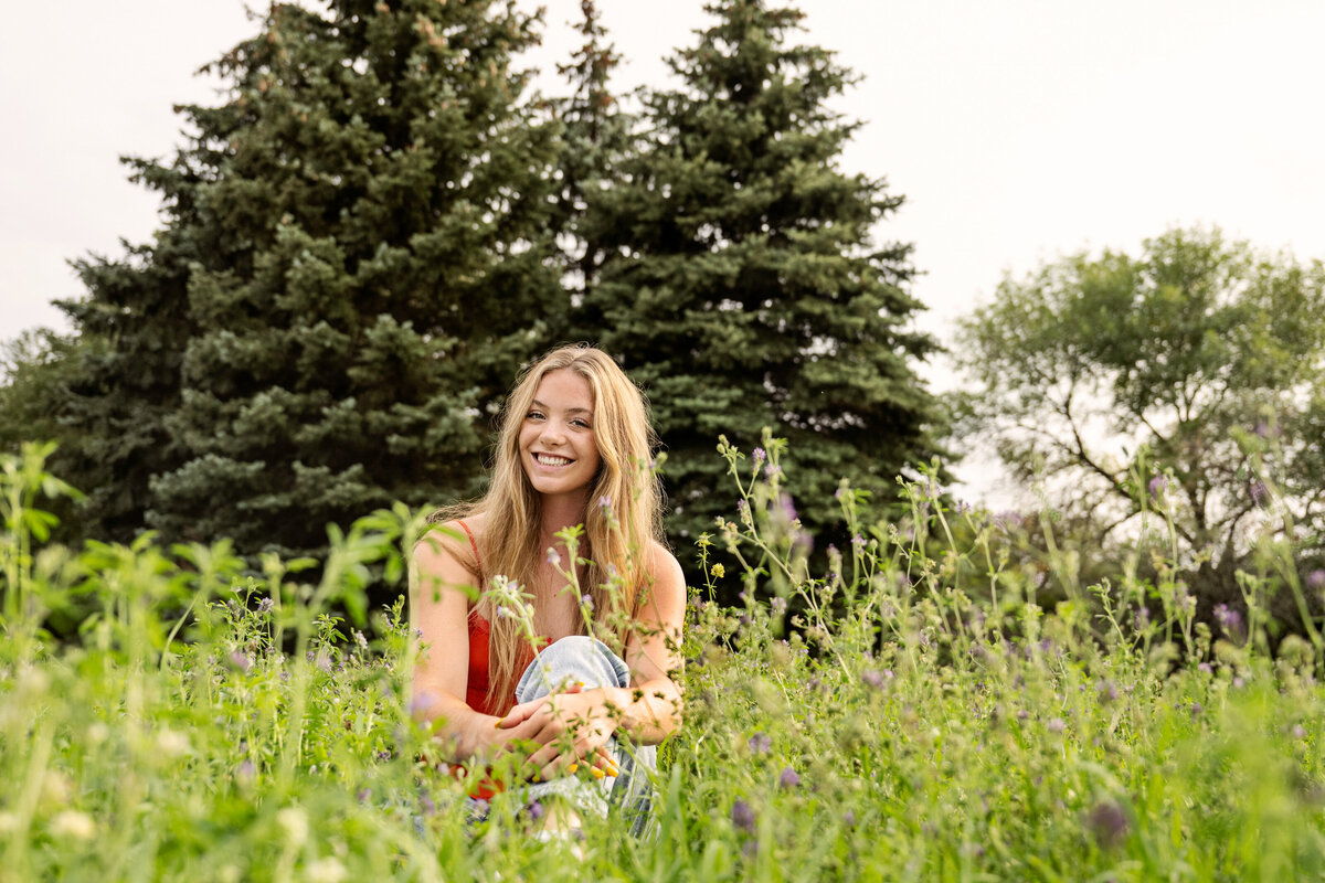 Excelsior Minnesota high school senior  photo of girl in long grasses and trees