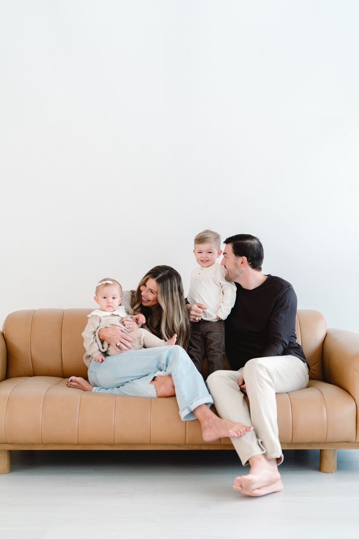 Family photo on the couch