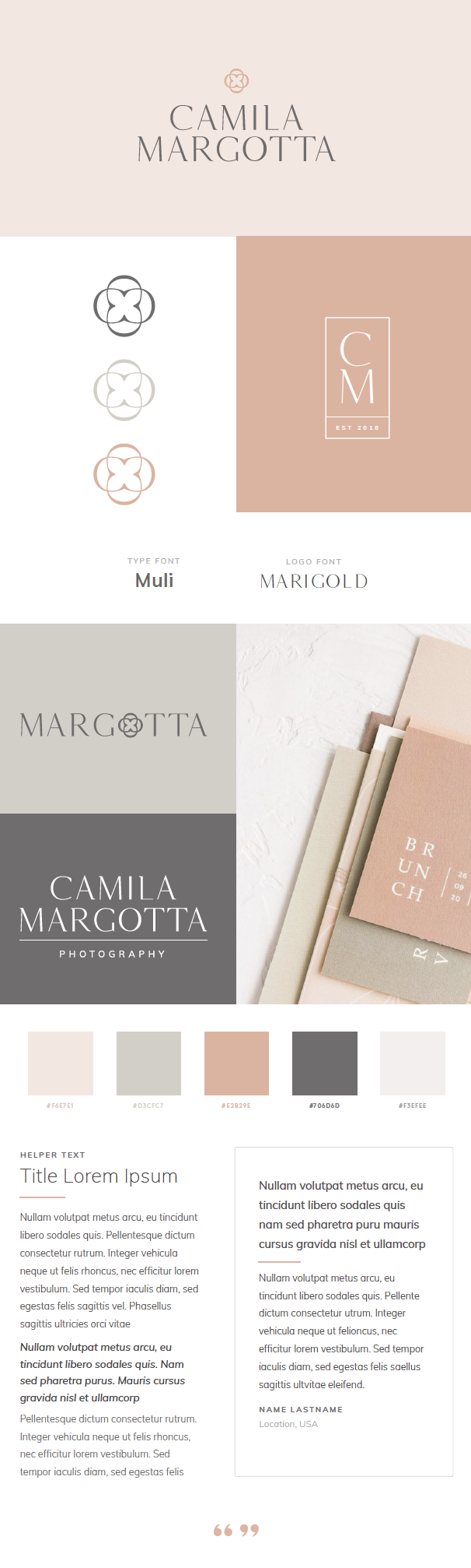Camila Margotta Brand and Website Design