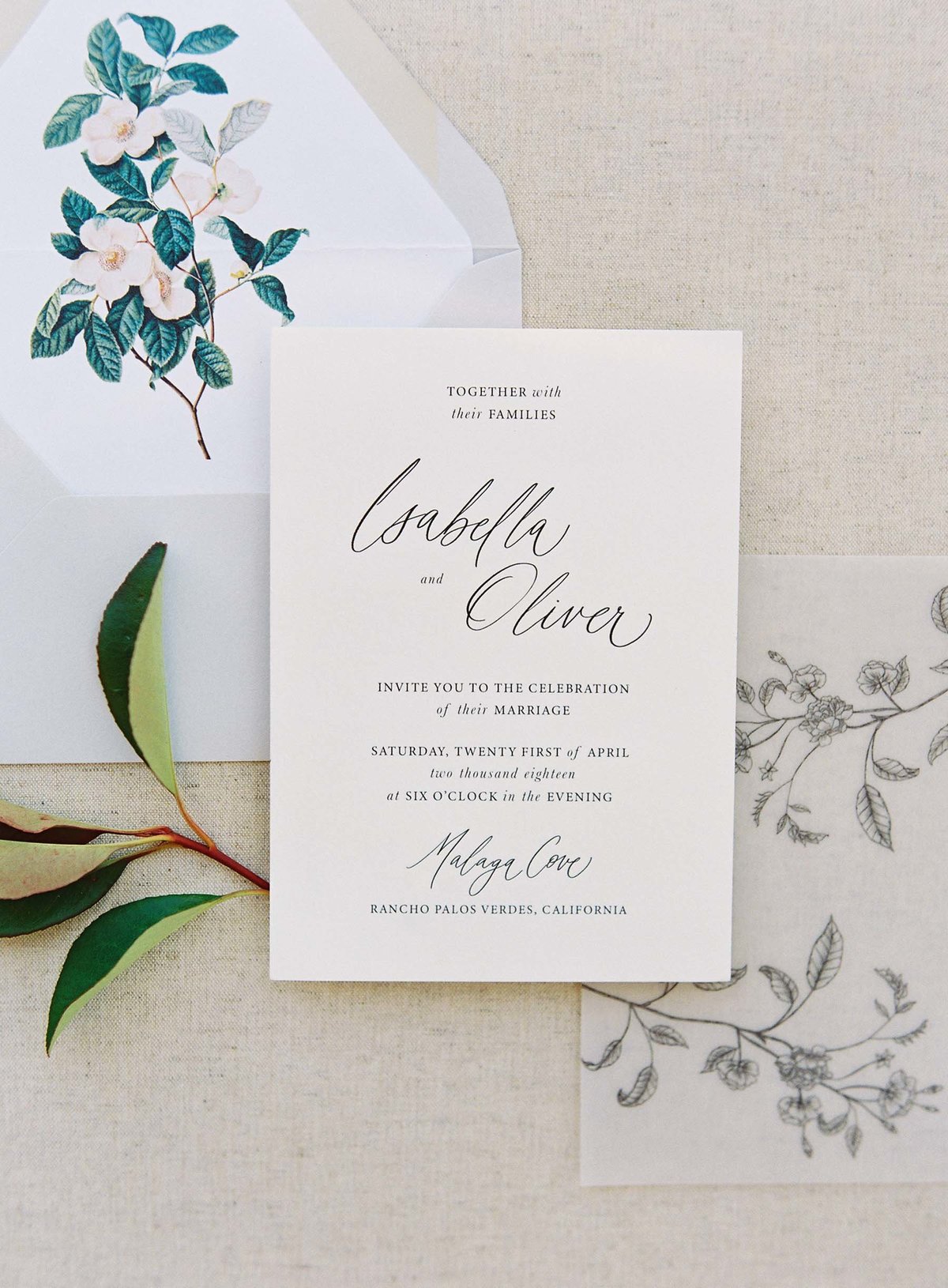 Plume & Fete collections romantic garden wedding invitation suite invite card