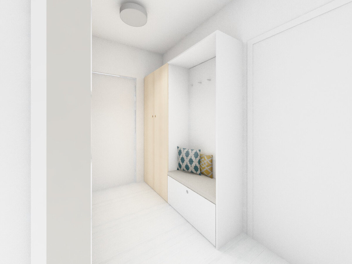 návrh interiéru panelový byt chodba