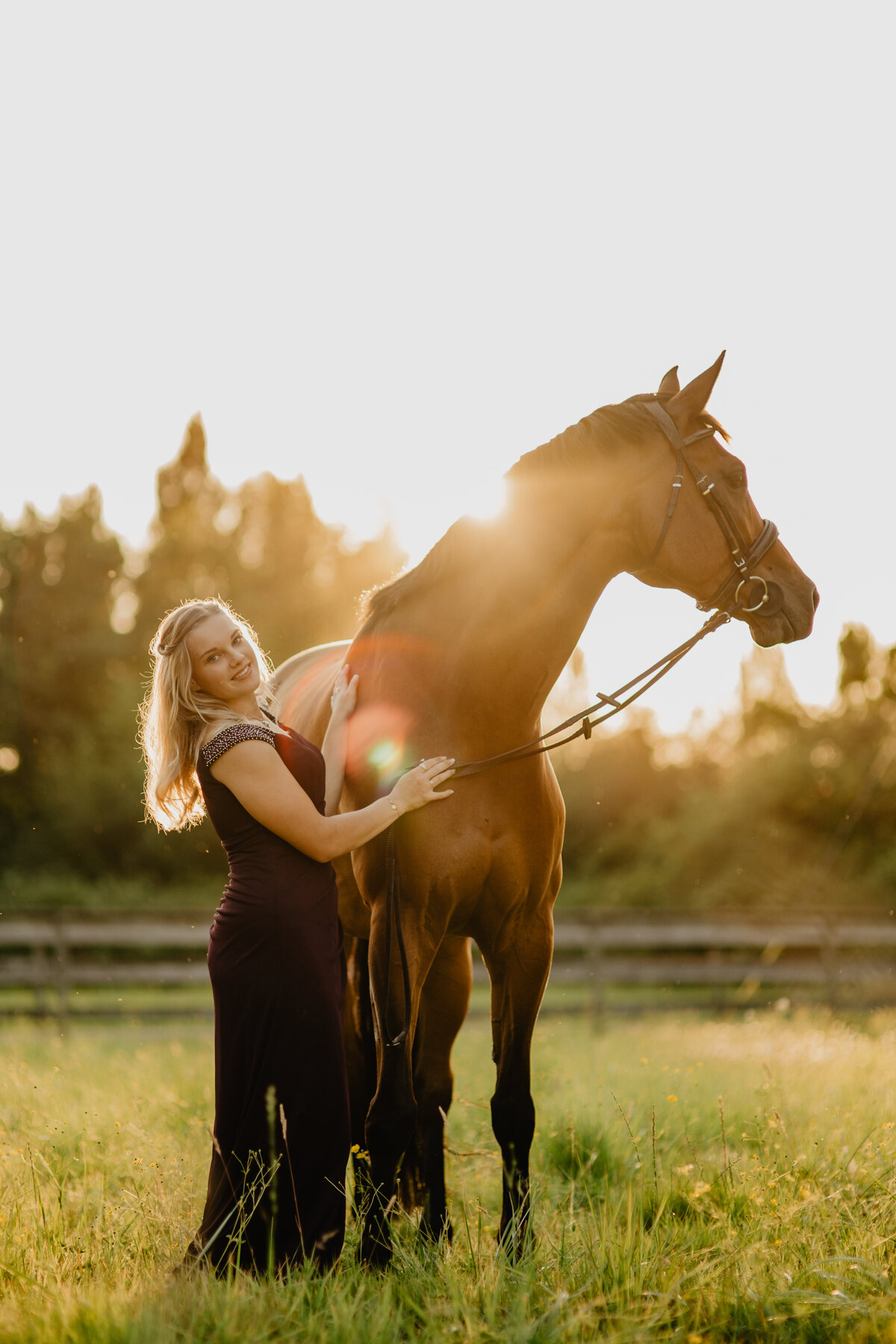 Summer Golden Hour Equestrian Horse Prom Session_16