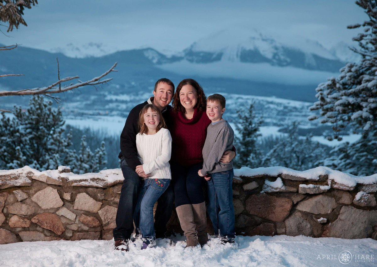 Winter Family Photography at Sapphire Point in Summit County Colorado