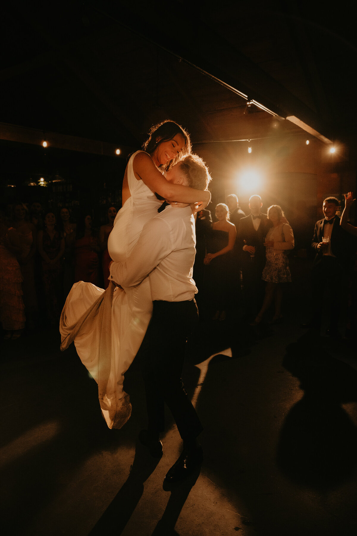 Bride and Grooms first dance at their wedding at The Stables in Manchester.