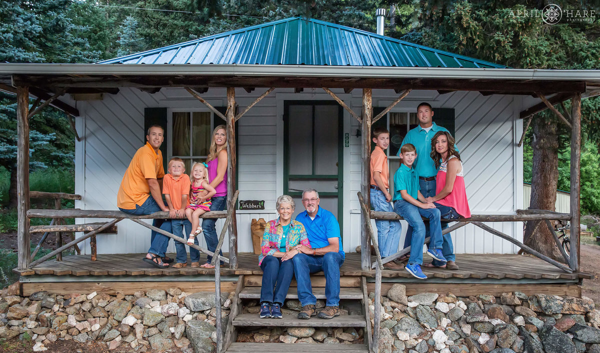Family Photos at their private mountain cabin in Boulder Colorado