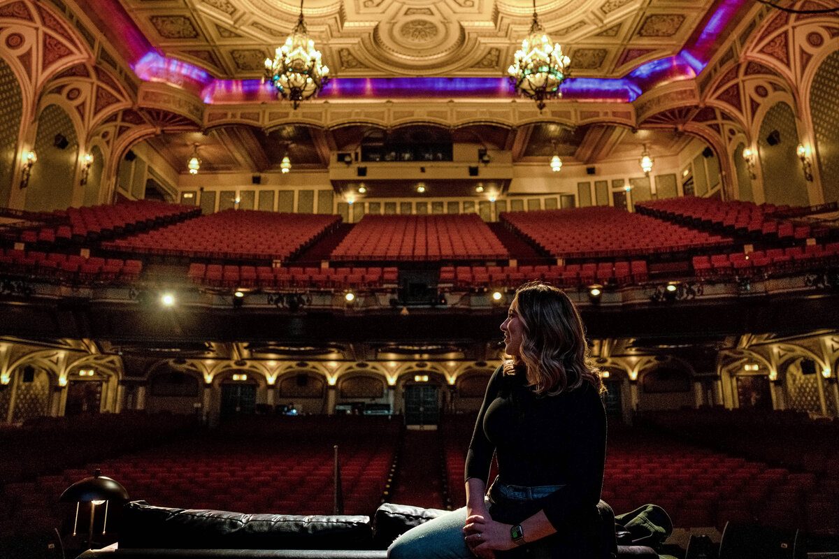 Ashley Flowers on stage during The Deck Investigates tour