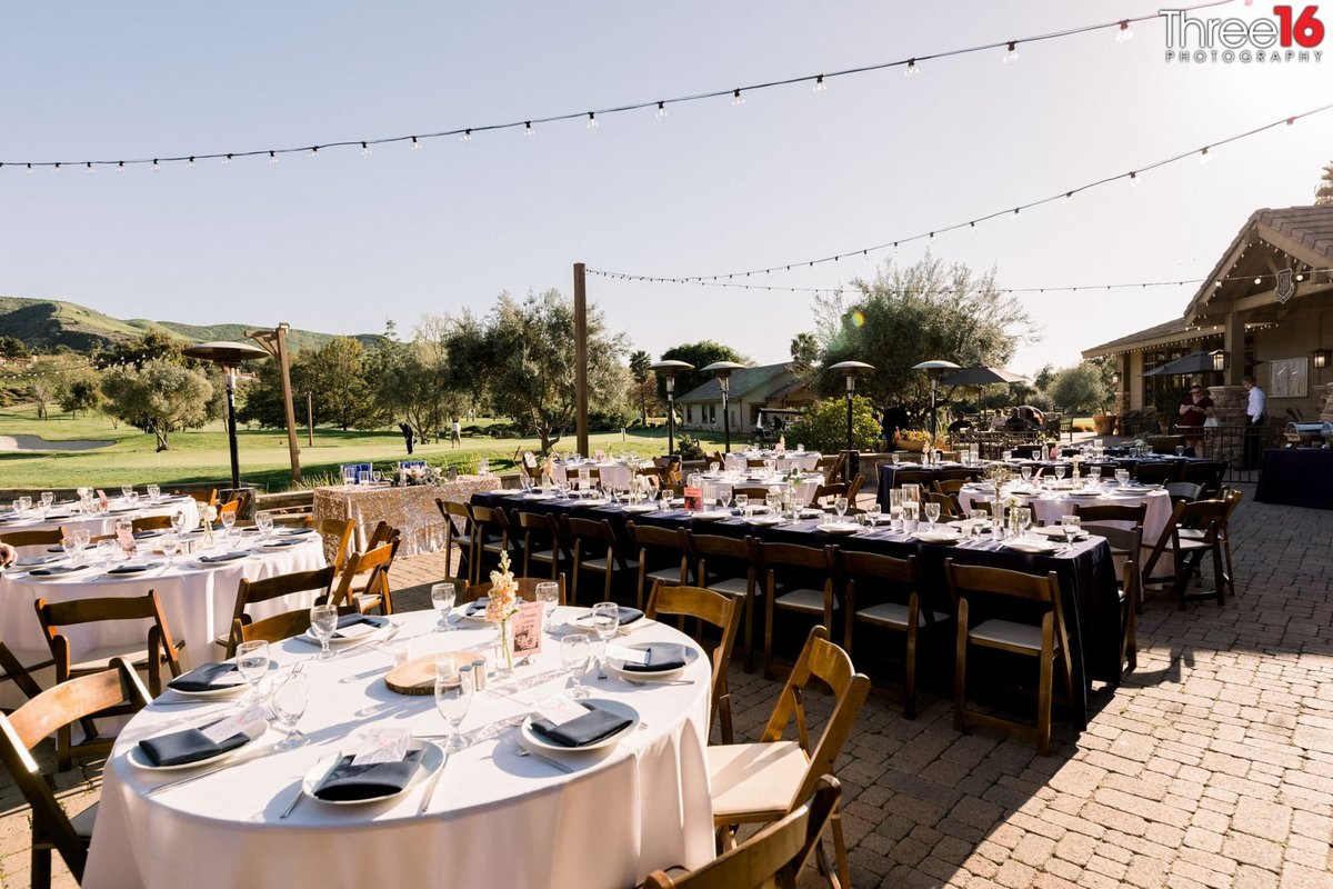 San Juan Hills Golf Club Outdoor Wedding Reception setup