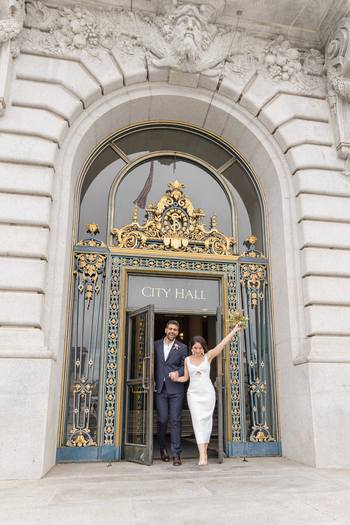 SF City Hall Wedding with Cutout Dress-24