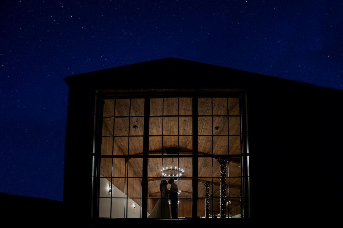 The Stables at Upton Barn by starlight at night